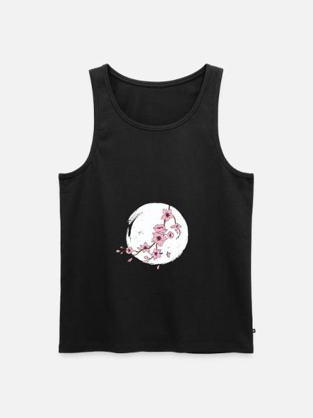 Cherry blossom moon - Men's Premium Organic Tank Top - black