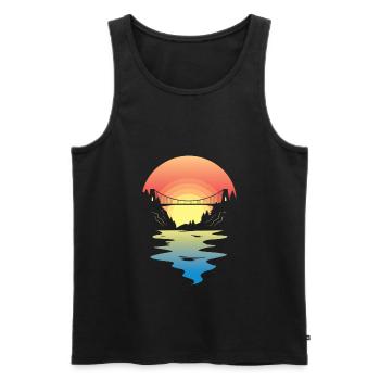 Clifton Suspension Bridge - Bristol Bridge Avon - Men's Premium Organic Tank Top - black - Front - AI Model Male 178 light (178cm)