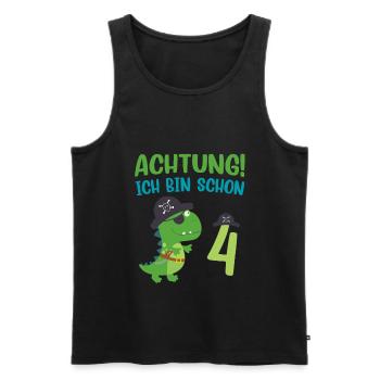 Ich bin 4 Jahre alt Dino Geburtstagsgeschenk - Männer Premium Bio Tank Top - Schwarz - Vorne - AI Model Male 178 light (178cm)
