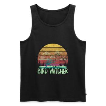 Vogelbeobachter - Männer Premium Bio Tank Top - Schwarz - Vorne - AI Model Male 178 light (178cm)