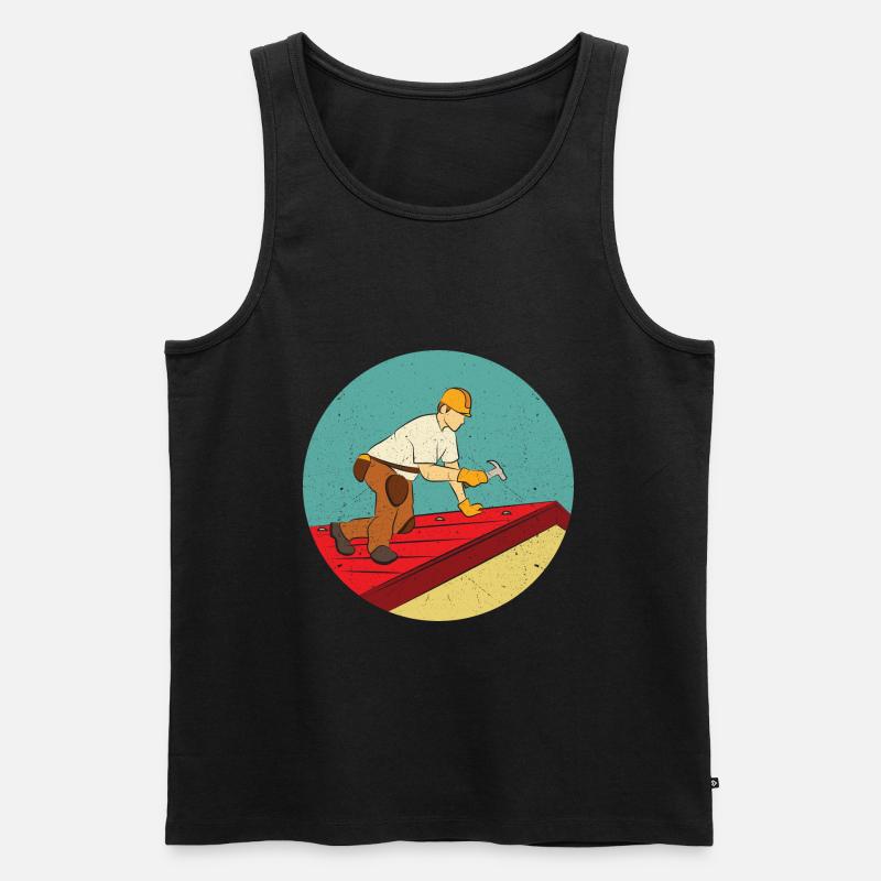 Dachdecker der einzig wahre Handwerker - Männer Premium Bio Tank Top - Schwarz