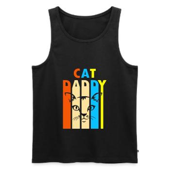 Cat Daddy Cat Face Cat Father - Men's Premium Organic Tank Top - black - Front - Michal (187cm)