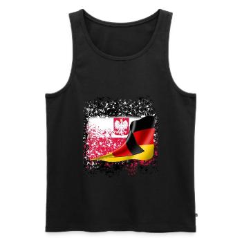 german Polish Friendship Friends Flag - Men's Premium Organic Tank Top - black - Front - AI Model Male 178 light (178cm)