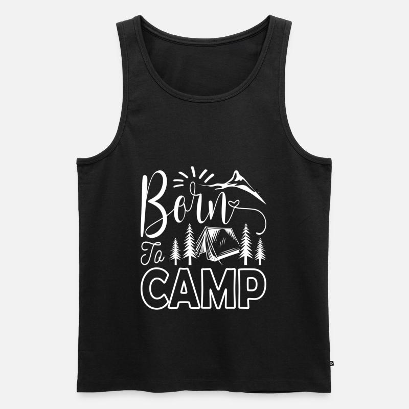 NÉ POUR CAMPER CAMPING - Débardeur bio Premium Homme - noir