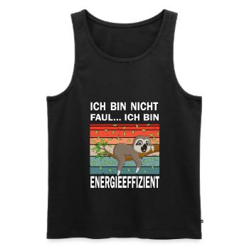 Ich bin nicht faul ich bin Energieeffizient - Männer Premium Bio Tank Top - Schwarz - Vorne - Michal (187cm)