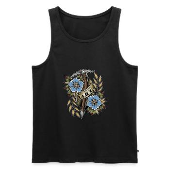 Old School Klettern - Männer Premium Bio Tank Top - Schwarz - Vorne - AI Model Male 178 light (178cm)