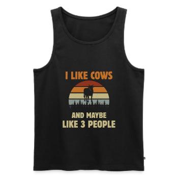 Cow Cows Farm Agriculture Gift - Men's Premium Organic Tank Top - black - Front - Michal (187cm)
