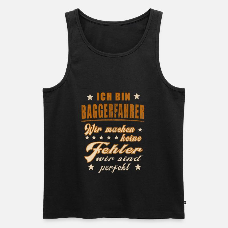 Baggerfahrer Baggerführer Bagger Bauarbeiter Bau - Männer Premium Bio Tank Top - Schwarz