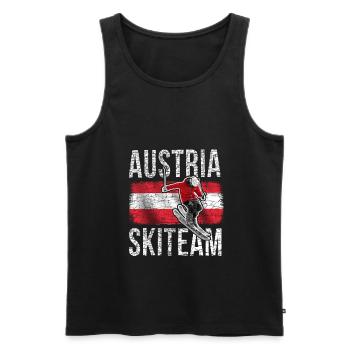 Austria Ski-Team Ski Wintersport Österreich - Männer Premium Bio Tank Top - Schwarz - Vorne - AI Model Male 178 light (178cm)