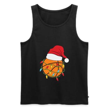 Basketball christmas light chain basketball players - Men's Premium Organic Tank Top - black - Front - AI Model Male 178 light (178cm)