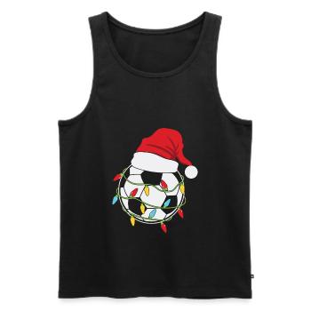 Fussballspieler Fussball christmas Lights - Männer Premium Bio Tank Top - Schwarz - Vorne - Michal (187cm)