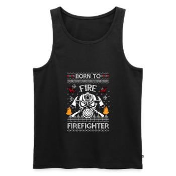 Pompiers Bière Ugly Christmas Sweater Cadeau - Débardeur bio Premium Homme - noir - Devant - Michal (187cm)