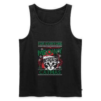Chat Chat Chat Ugly Pull de Noël Cadeau - Débardeur bio Premium Homme - noir - Devant - Michal (187cm)