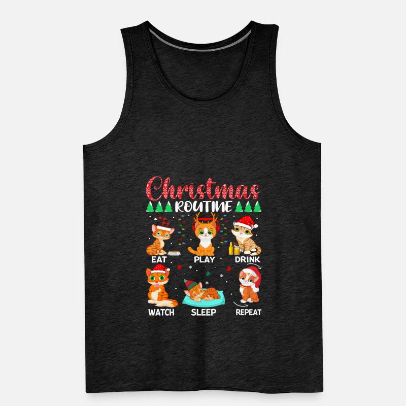 Routine de Noël Chat Débardeur bio Premium Homme