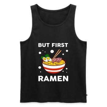 Anime Kawaii Ramen - Men's Premium Organic Tank Top - black - Front - Michal (187cm)