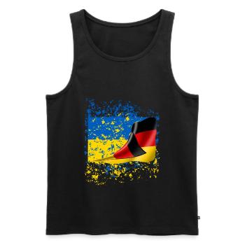 Ukraine Drapeau des amis allemands - Débardeur bio Premium Homme - noir - Devant - Michal (187cm)
