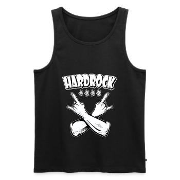 hardrock, music, band, festival, concert, party - Men's Premium Organic Tank Top - black - Front - AI Model Male 178 light (178cm)