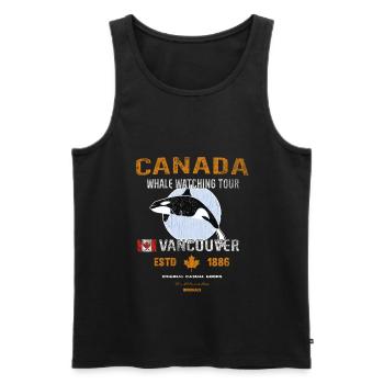 Canada Vancouver Whale Orca Cadeau - Débardeur bio Premium Homme - noir - Devant - Michal (187cm)