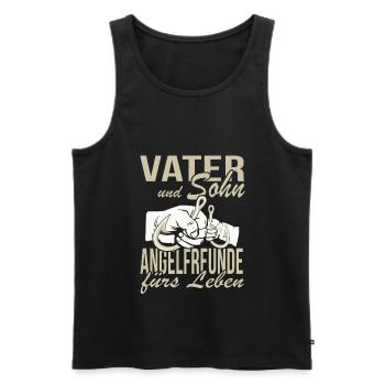 Vater und Sohn Angelfreunde fürs Leben - Männer Premium Bio Tank Top - Schwarz - Vorne - Michal (187cm)