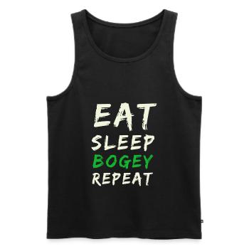 Eat sleep golf repeat - Men's Premium Organic Tank Top - black - Front - AI Model Male 178 light (178cm)
