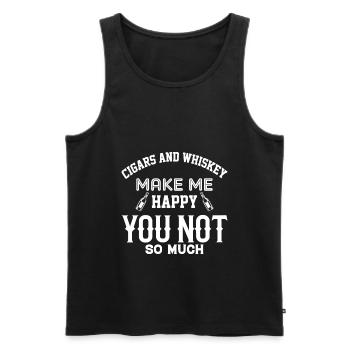 Zigarren Und Whisky Machen Mich Glücklich Alkohol - Männer Premium Bio Tank Top - Schwarz - Vorne - Michal (187cm)