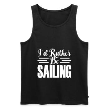 I WOULD RATHER SAIL - Men's Premium Organic Tank Top - black - Front - Michal (187cm)