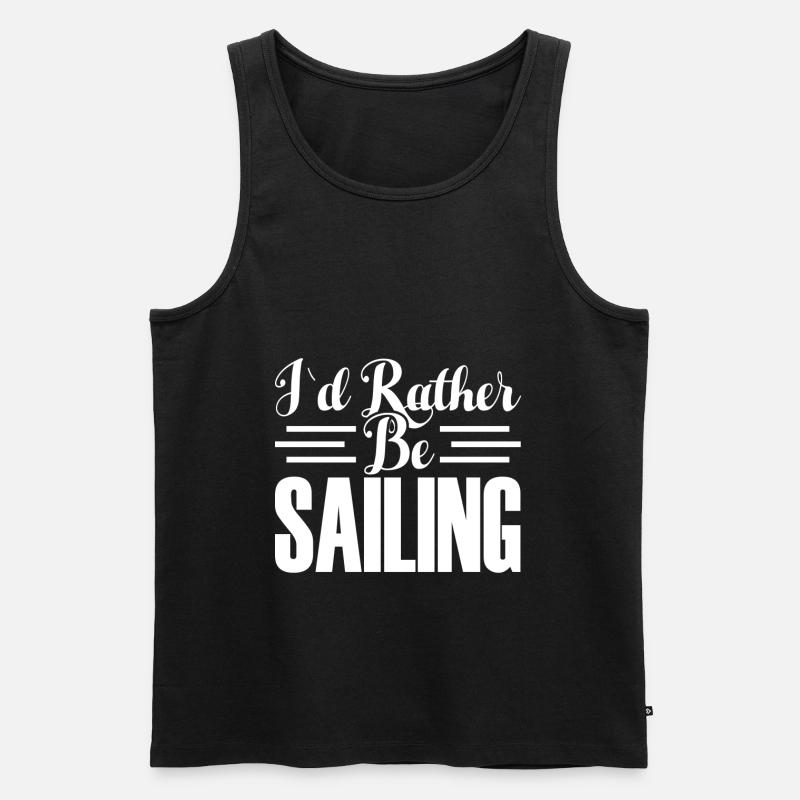 I WOULD RATHER SAIL - Men's Premium Organic Tank Top - black