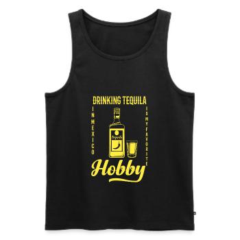 Drinking tequila in Mexico is my hobby - Tequila - Men's Premium Organic Tank Top - black - Front - Michal (187cm)