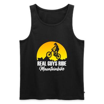 Richtige Jungs Fahren Mountainbike - Fahrradfahrer - Männer Premium Bio Tank Top - Schwarz - Vorne - Michal (187cm)