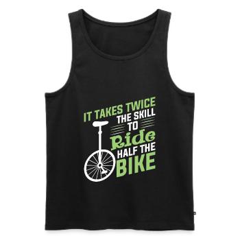 Unicycle Ride Bike Funny Bike Dicton - Débardeur bio Premium Homme - noir - Devant - AI Model Male 178 light (178cm)