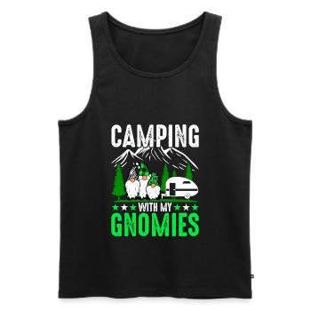 Camping Mit Meinen Gnomien - Camper Gnome - Männer Premium Bio Tank Top - Schwarz - Vorne - AI Model Male 178 light (178cm)