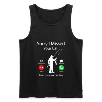 Fishing Calls - Funny Fisherman - Men's Premium Organic Tank Top - black - Front - Michal (187cm)