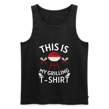CECI EST MON T-SHIRT GRILL - Débardeur bio Premium Homme - noir - Devant - Michal (187cm)