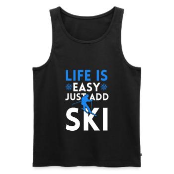 LA VIE EST FACILE AVEC LE SKI - Débardeur bio Premium Homme - noir - Devant - Michal (187cm)