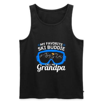 MON COPAIN DE SKI PRÉFÉRÉ M’APPELLE GRAND-PÈRE - Débardeur bio Premium Homme - noir - Devant - Michal (187cm)