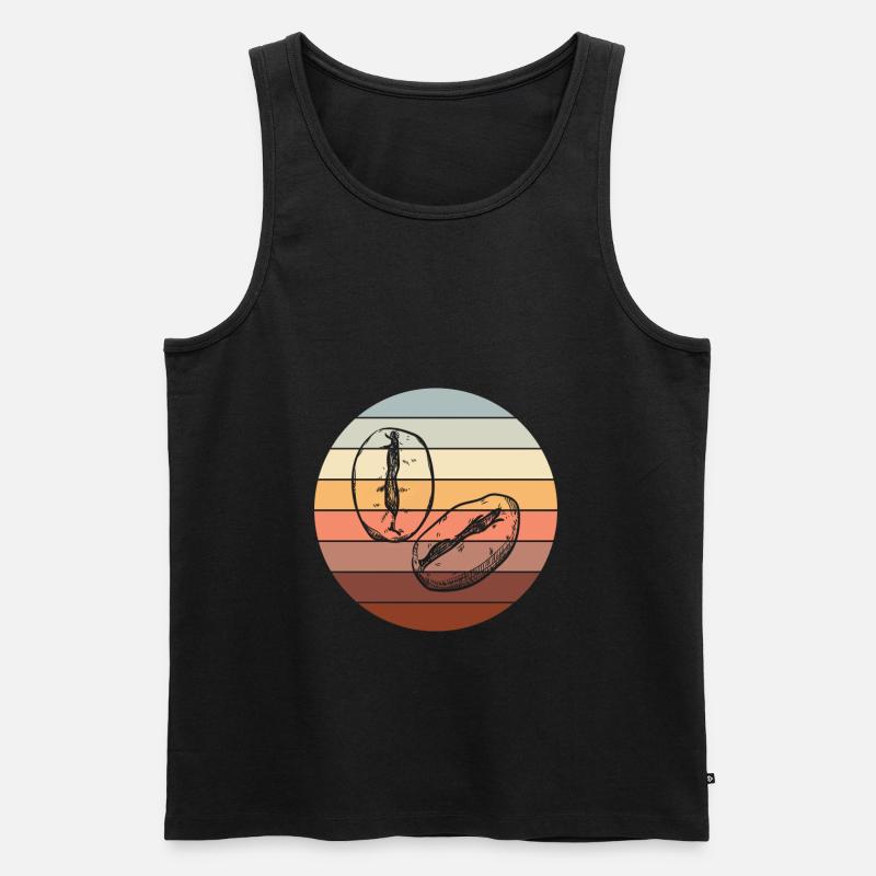 Retro Kaffee - Männer Premium Bio Tank Top - Schwarz