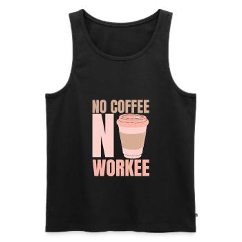 No coffee No work - coffee - Men's Premium Organic Tank Top - black - Front - AI Model Male 178 light (178cm)