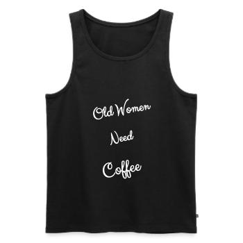 OMA`s BRAUCHEN KAFFEE - Männer Premium Bio Tank Top - Schwarz - Vorne - Michal (187cm)