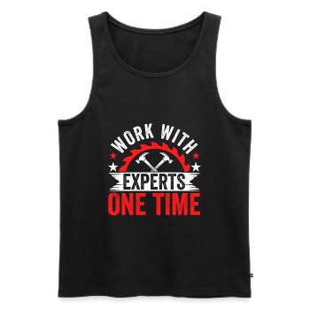 Arbeit Mit Experten Einmal - Schreiner - Männer Premium Bio Tank Top - Schwarz - Vorne - Michal (187cm)