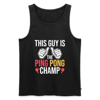 Ce gars est le champion de ping-pong - Débardeur bio Premium Homme - noir - Devant - Michal (187cm)