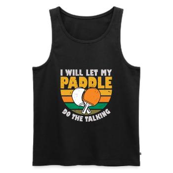 I let my paddle speak - table tennis - Men's Premium Organic Tank Top - black - Front - AI Model Male 178 light (178cm)