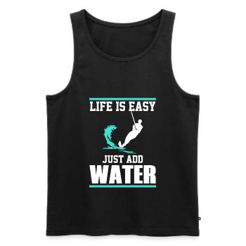 Life is simple, just add water - Men's Premium Organic Tank Top - black - Front - Michal (187cm)