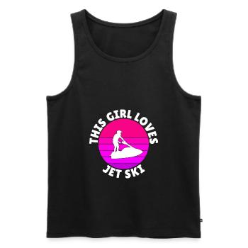 This girl loves jet skis - Men's Premium Organic Tank Top - black - Front - AI Model Male 178 light (178cm)