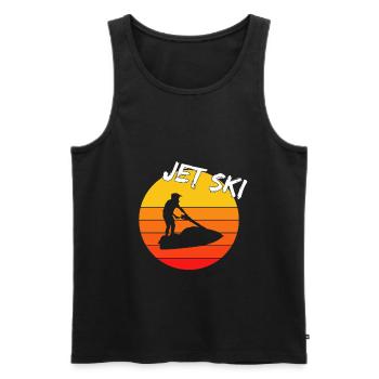 Jet Ski Retro - Men's Premium Organic Tank Top - black - Front - AI Model Male 178 light (178cm)