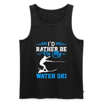 Je préfère être sur mon ski nautique - Débardeur bio Premium Homme - noir - Devant - AI Model Male 178 light (178cm)