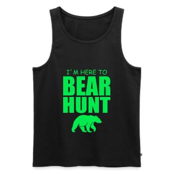 Je suis ici pour la chasse à l’ours - Chasse - Débardeur bio Premium Homme - noir - Devant - AI Model Male 178 light (178cm)