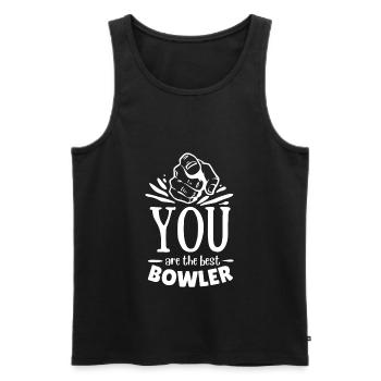 Du Bist Der Beste Bowling Spieler - Männer Premium Bio Tank Top - Schwarz - Vorne - Michal (187cm)
