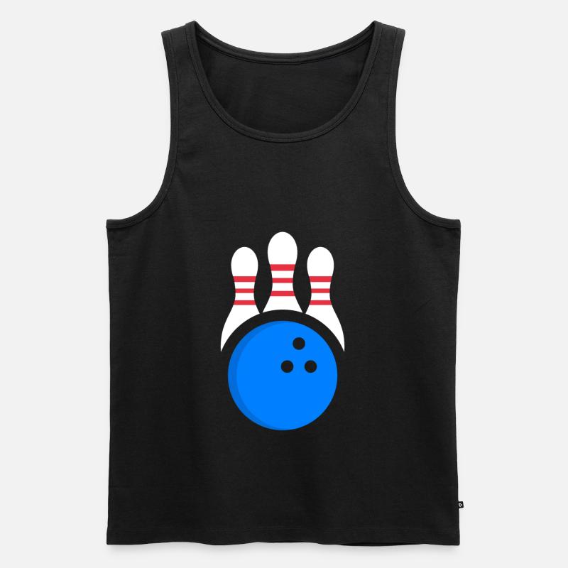 Bowler Design - Bowling - Männer Premium Bio Tank Top - Schwarz