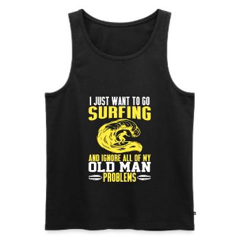 Ich Möchte Nur Surfen Gehen - Surfen Sie Opa - Männer Premium Bio Tank Top - Schwarz - Vorne - AI Model Male 178 light (178cm)