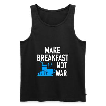Ne faites pas la guerre du petit-déjeuner - cuisiner - Débardeur bio Premium Homme - noir - Devant - Michal (187cm)